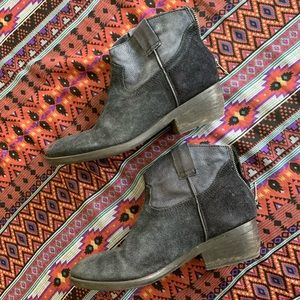 Steve Madden black and blue suede booties